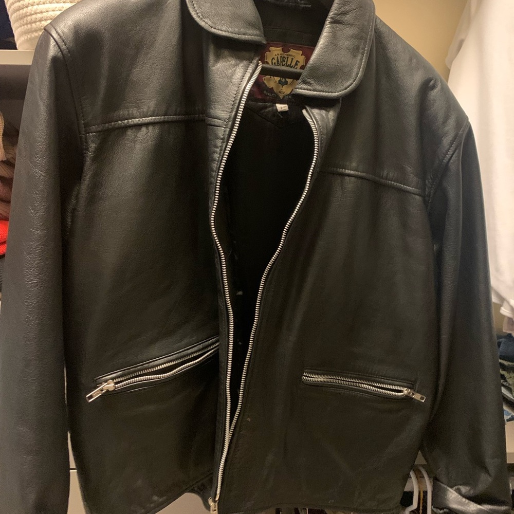 Vintage black leather jacket